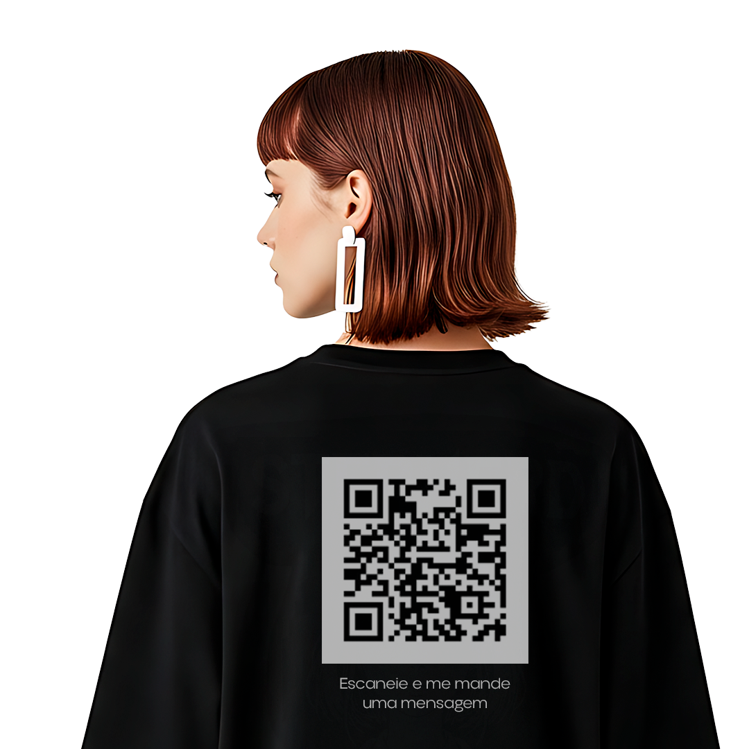 Camiseta Preta Feminina Algodão 30.1 Penteado - B8M8